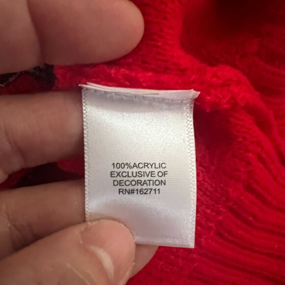 Peanuts Snoopy Valentine's Day Cardigan Sweater V-Neck XTRA-LARGE Red Checker - Picture 8 of 10